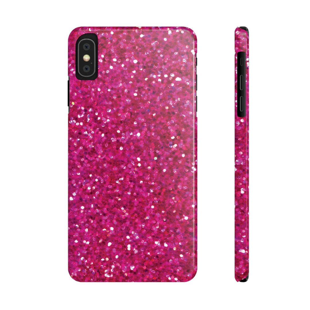 Slim Muted Pink Faux Play on Glitter Effect Cute Phone Cases for Iphone 16 Pro Max | iPhone 15 Case | iPhone 15 Pro Max Case, Iphone 14, Iphone 14 Pro Max, Iphone 13 12 11 8 7 - Studio40ParkLane
