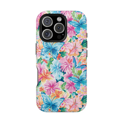 Butterflies Flowers Magsafe Cute Phone Case for Iphone Gift for Her, iPhone 16 Case iPhone 15 Pro Max Case, Iphone 14, Iphone 14 Pro Max, 13, 12
