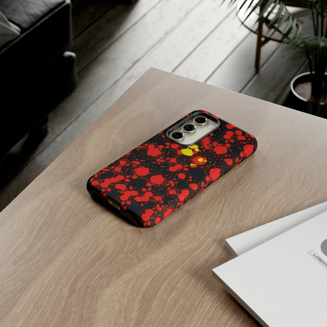 Cool Phone Case | Aesthetic Phone Case | Paint Splash Red Yellow | For Samsung Galaxy S23, S22, S21, S20 | Luxury Double Layer | Cute - Studio40ParkLane
