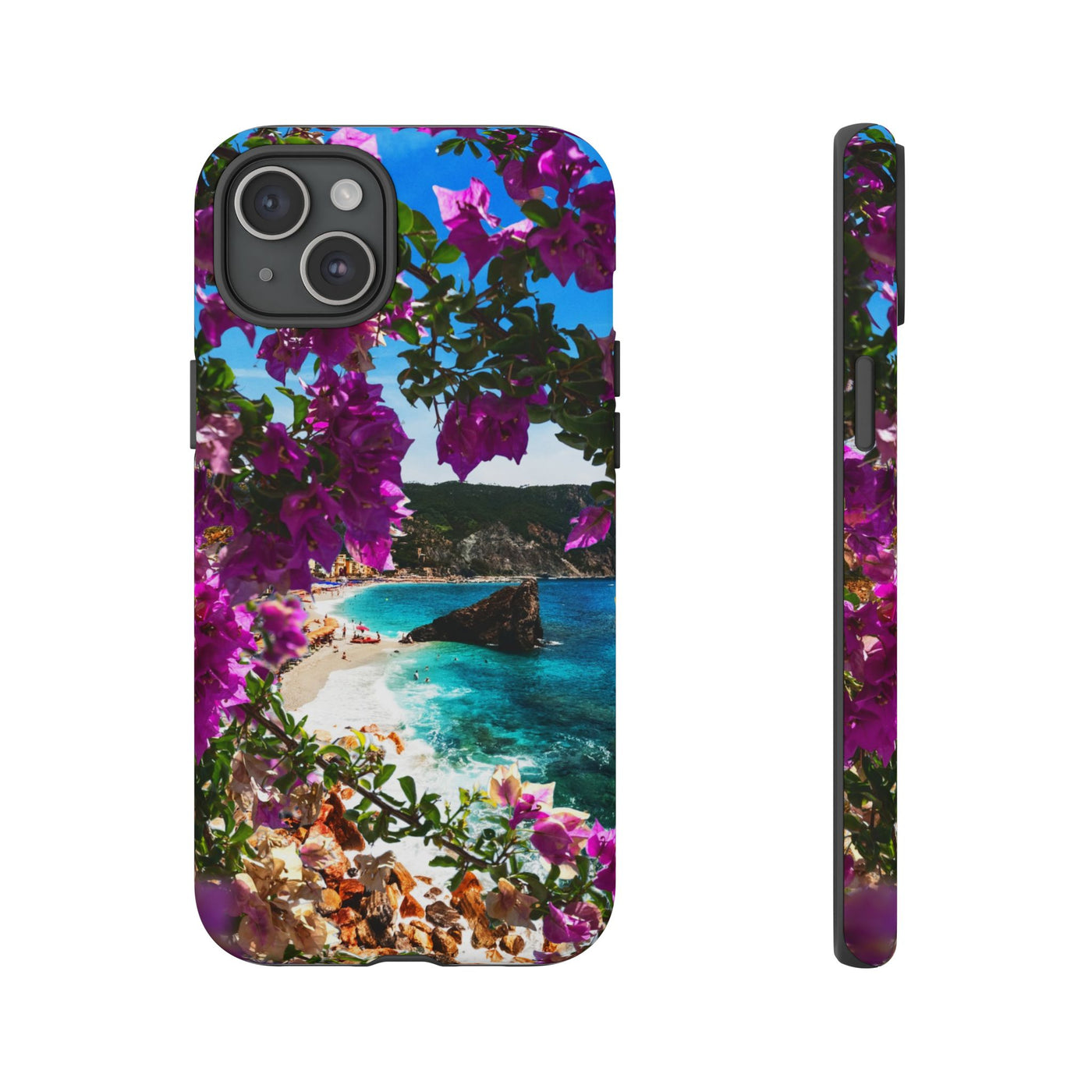 Impact Resistant, Bougainvillea Seaview, Cute Phone Cases for Samsung S24, S23, S22, S21, IPhone 15 pro Iphone 14 pro Iphone 13 IPhone 12 Iphone 11