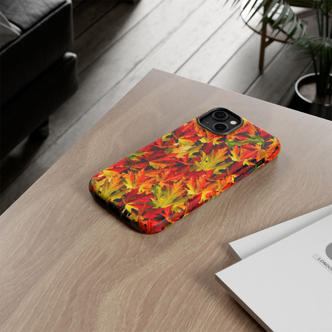 Fall Leaves Impact Resistant, Cute Phone Cases for Samsung S24, S23, S22, S21, IPhone 15 pro Iphone 14 pro Iphone 13 IPhone 12 Iphone 11 - Studio40ParkLane