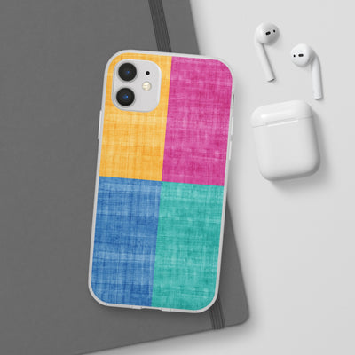 Cute Flexi Phone Cases, Abstract Colored Blocks, Compatible with Samsung Galaxy S23, Samsung S22, Samsung S21, Samsung S20, Galaxy S20 Ultra