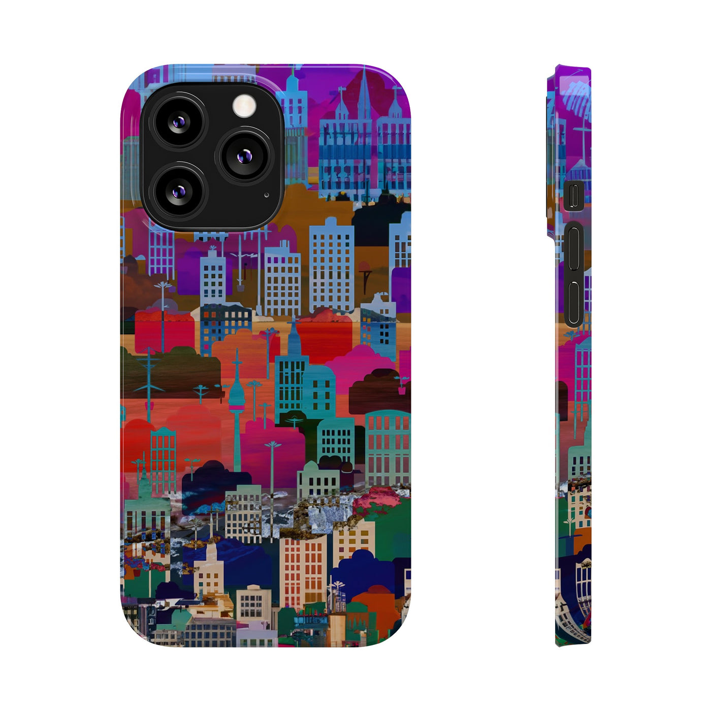 City Skyline Mosaic Slim Cute Phone Cases for Iphone | iPhone 15 Case | iPhone 15 Pro Max Case, Iphone 14, Iphone 14 Pro Max, Iphone 13, 12