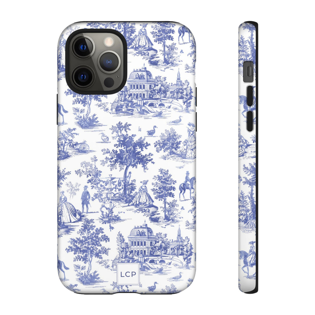 Personalized Custom French Toile Tough Cute Phone Case For Apple iPhone 18, 17, 16, 15 14, Pro Max, Samsung Galaxy S26, S25, S24 Plus Ultra