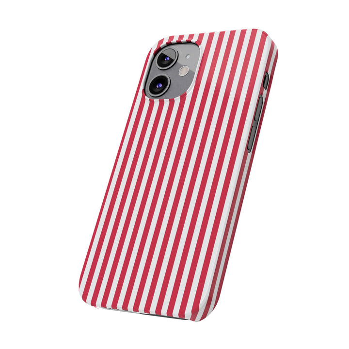 Slim Red Winterberry Striped Cute Phone Case for Iphone 16 - | iPhone 15 Pro Max Case | iPhone 14 Case 13 12 11 10 9 8 7 X XS Gift for Her