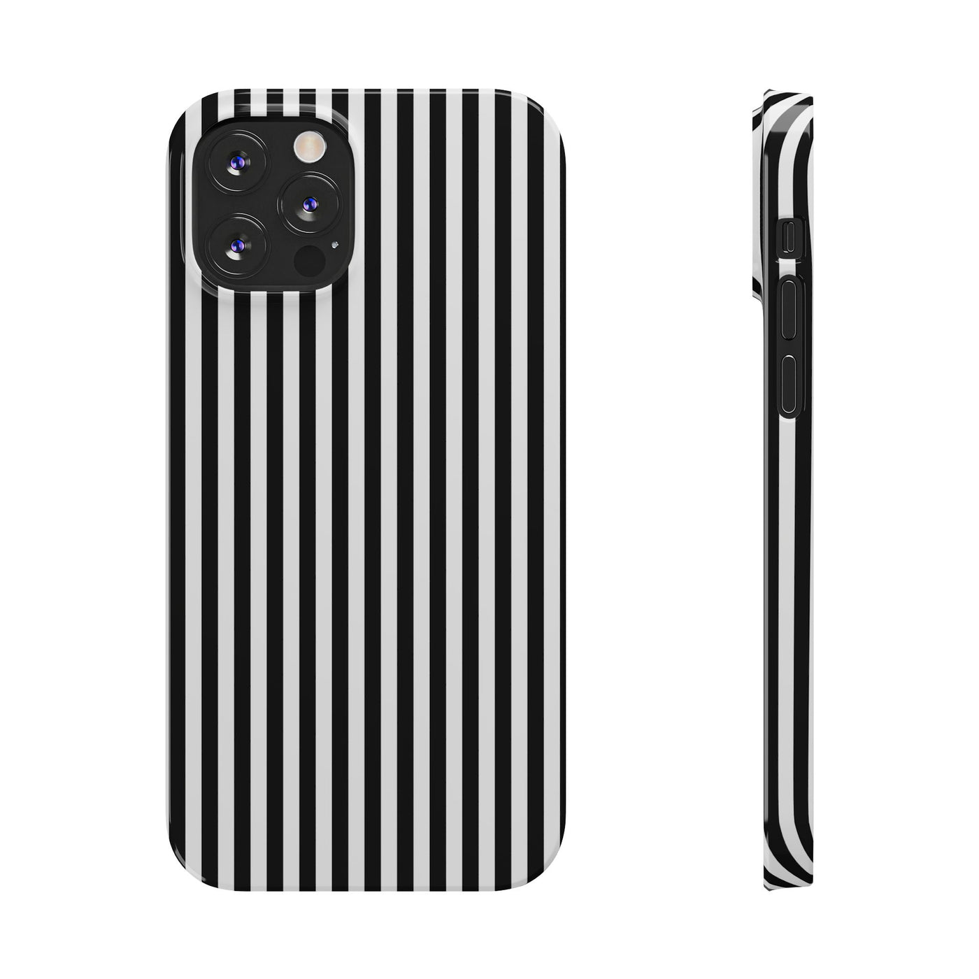 Slim Black White Striped Cute Phone Case for Iphone 16 - | iPhone 15 Pro Max Case | iPhone 14 Case Iphone 13 12 11 10 9 8 7 Gift for Her - Studio40ParkLane