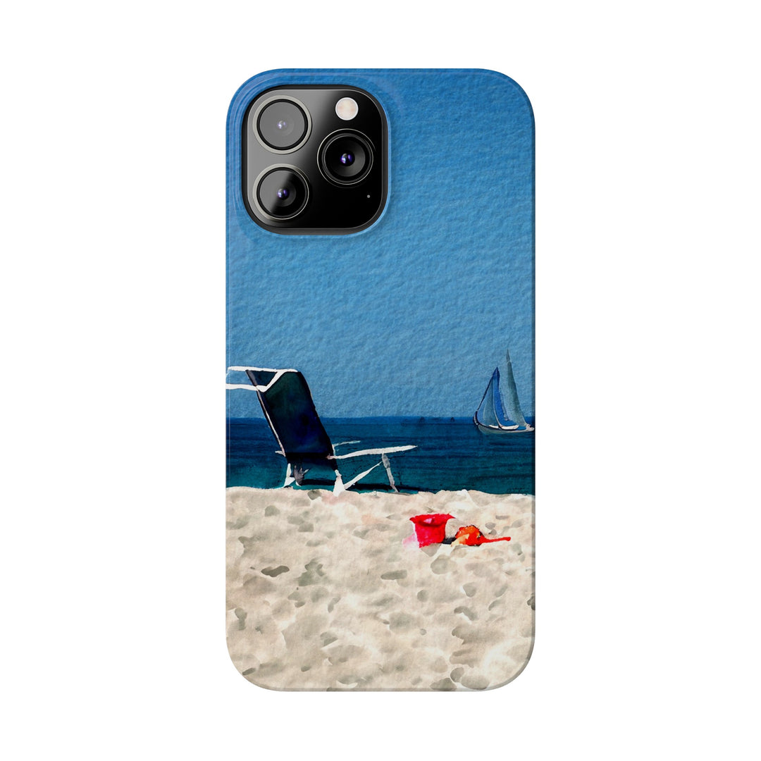 Slim Cute Phone Cases for Iphone - | iPhone 15 Case | iPhone 15 Pro Max Case, Iphone 14 Case, Iphone 14 Pro Max, Iphone 13, Summer Beach Chair Watercolor - Studio40ParkLane