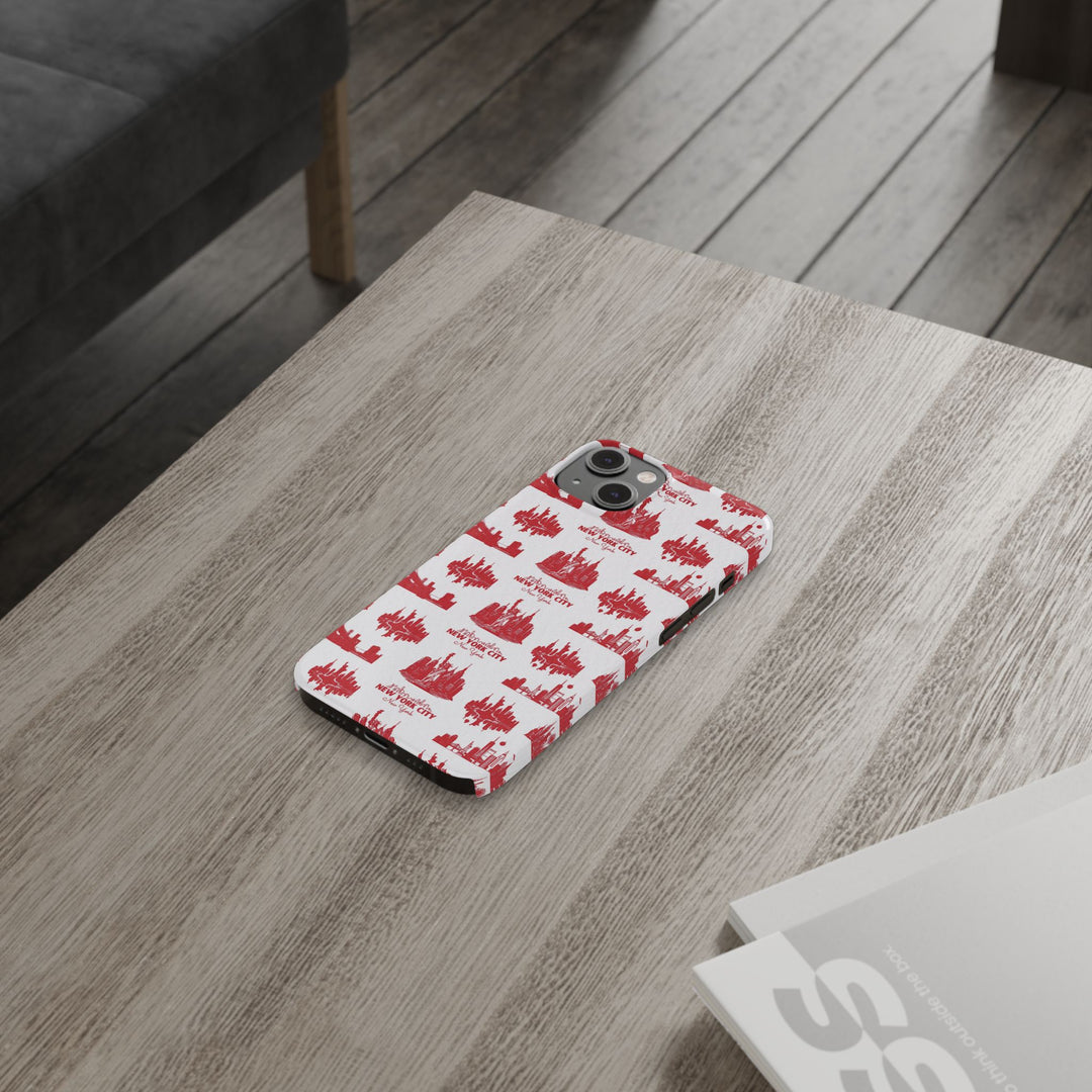 Slim New York Skyline Red Collage Coquette Gift for Her Cute Phone Cases for Iphone 16 Pro Max | iPhone 15 Case | iPhone 15 Pro Max Case, Iphone 14, Iphone 14 Pro Max, Iphone 13 12 11 8 7 - Studio40ParkLane