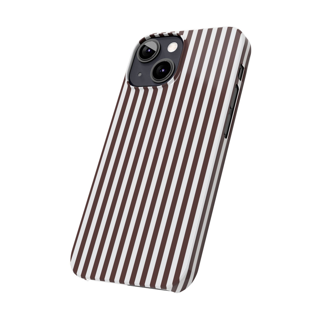 Slim Carriage Brown Striped Cute Phone Case for Iphone 16 - | iPhone 15 Pro Max Case | iPhone 14 Case Iphone 13 12 11 10 9 8 7 Gift for Her - Studio40ParkLane