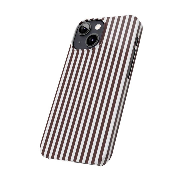 Slim Carriage Brown Striped Cute Phone Case for Iphone 16 - | iPhone 15 Pro Max Case | iPhone 14 Case Iphone 13 12 11 10 9 8 7 Gift for Her - Studio40ParkLane