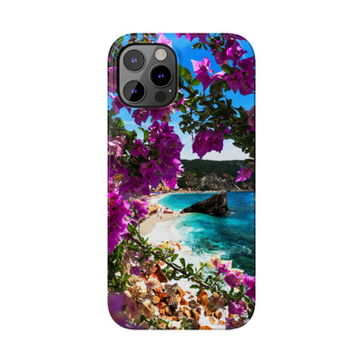 Bougainvillea Sea View Slim Cute Phone Cases for Iphone  | iPhone 15 Case | iPhone 15 Pro Max Case, Iphone 14, Iphone 14 Pro Max, Iphone 13