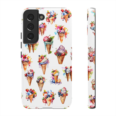 Impact Resistant, Summer Icecream, Cute Phone Cases for Samsung S24, S23, S22, S21, IPhone 15 pro, Iphone 14 pro, Iphone 13 IPhone 12, Iphone 11