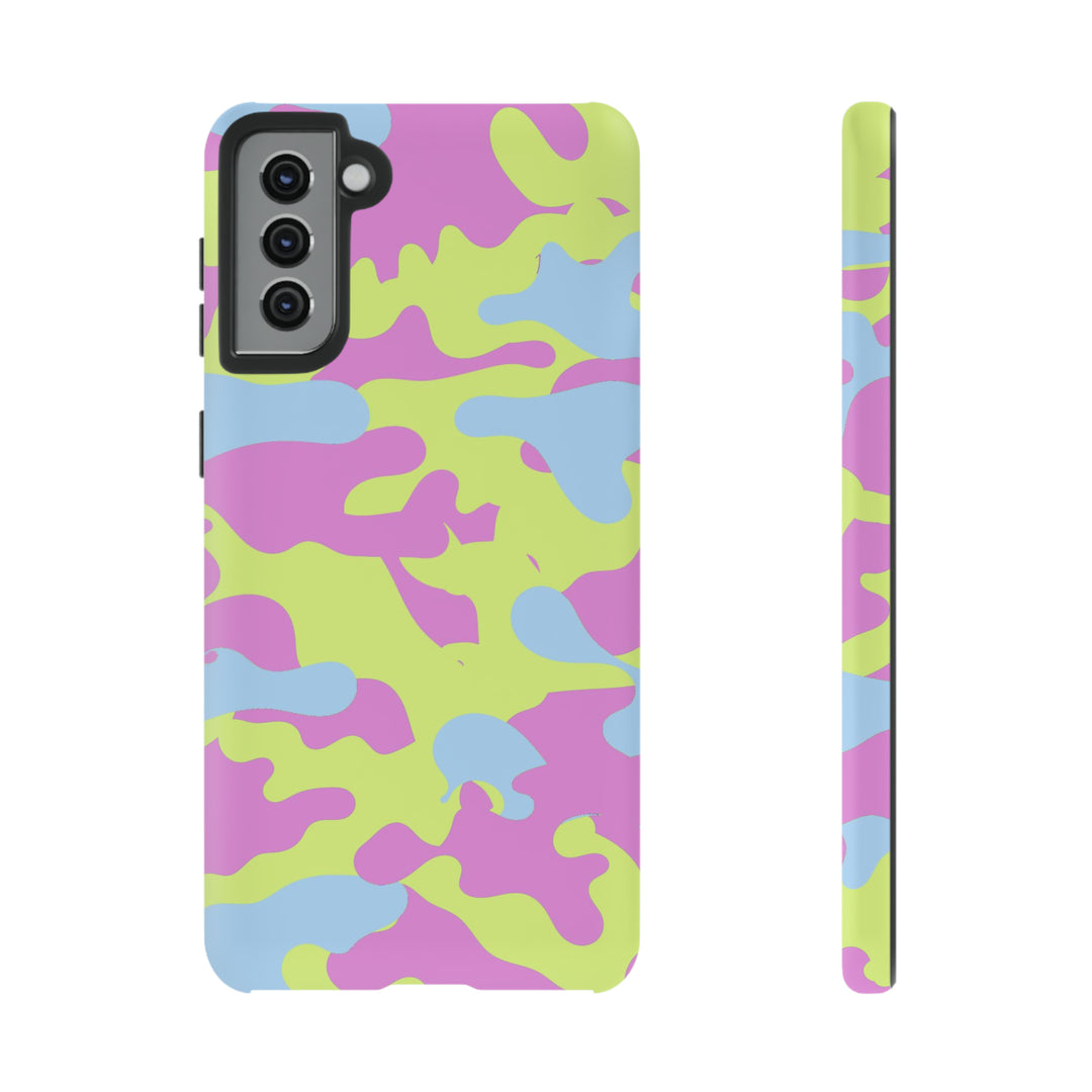 Cute Phone Case | Aesthetic Phone Cases| for Galaxy S23, S22, S21, S20 | Blue Pink Camouflage, Protective Phone Case - Studio40ParkLane