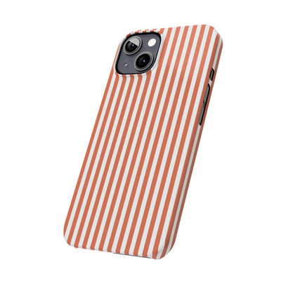 Slim Red Winter Peach Striped Cute Phone Case for Iphone 16 - | iPhone 15 Pro Max Case | iPhone 14 Case 13 12 11 10 9 8 7 X XS Gift for Her