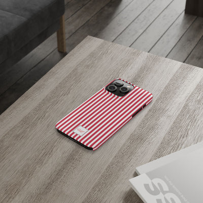 Slim Custom Personalized Winterberry Red Striped Phone Case for Iphone 17 - | iPhone 16 Pro Max Case | iPhone 15 Case Iphone 14 13 12 11 10 9 8 - Studio40ParkLane
