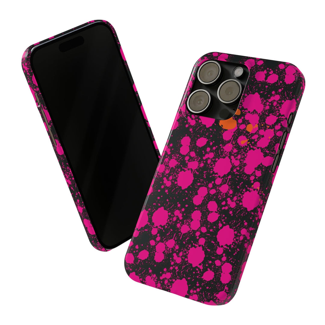 Slim Cute Phone Cases for Iphone - | iPhone 15 Case | iPhone 15 Pro Max Case, Iphone 14 Case, Iphone 14 Pro Max, Iphone 13, Pink Orange Paint Splash - Studio40ParkLane