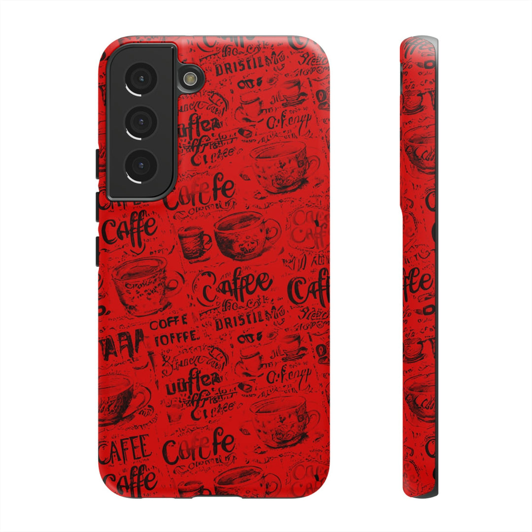 Cute Samsung Phone Case | Aesthetic Samsung Phone Case | Galaxy S23, S22, S21, S20 | Red Black Coffee, Protective Phone Case - Studio40ParkLane