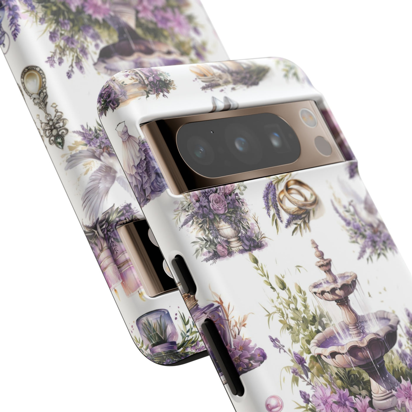 Impact Resistant, Lavender Wedding, Cute Phone Cases for Samsung S24, S23, S22, S21, IPhone 15 pro Iphone 14 pro Iphone 13 IPhone 12 Iphone 11