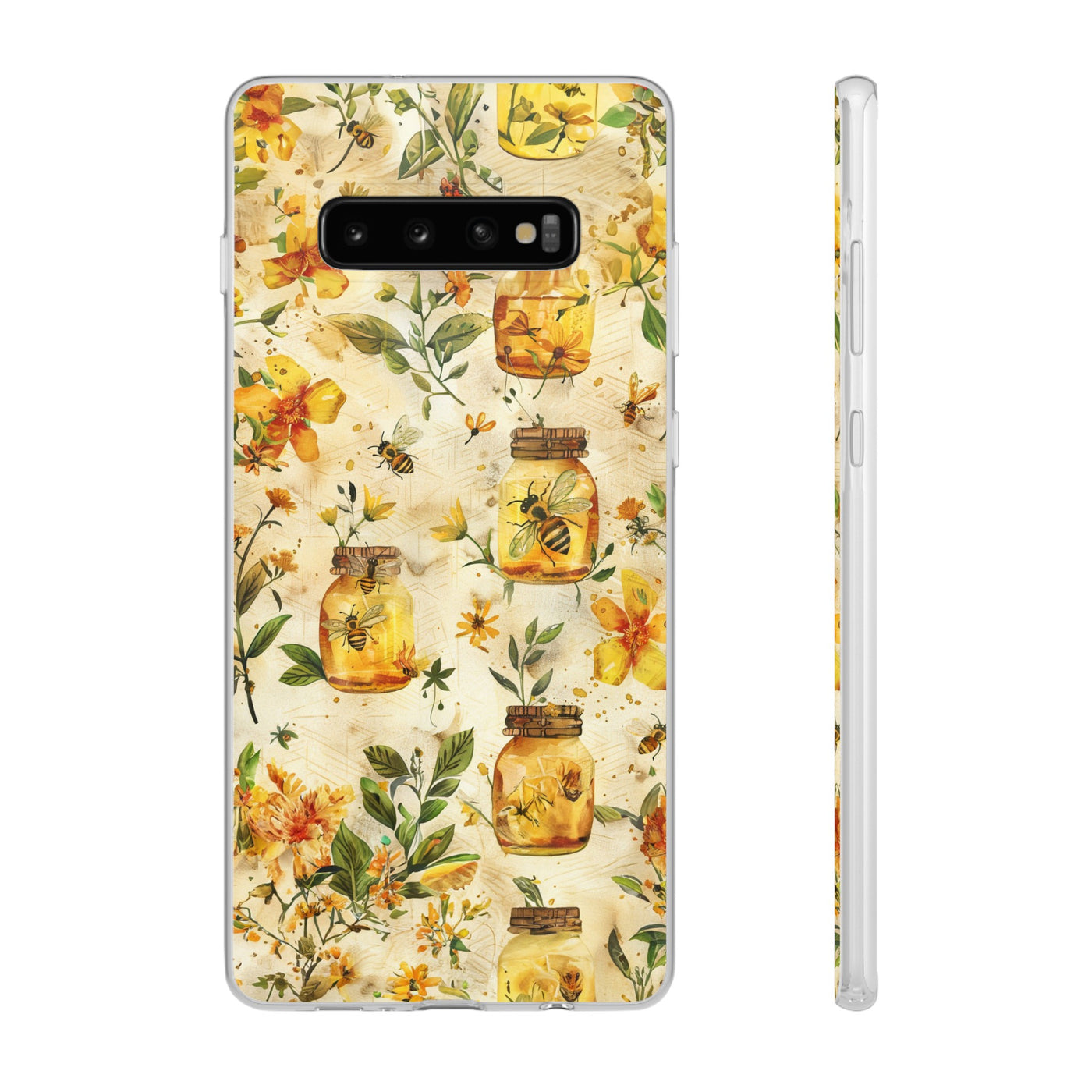 Cute Flexi Phone Cases, Honey Bees Yellow, Compatible with Samsung Galaxy S23, Samsung S22, Samsung S21, Samsung S20, Galaxy S20 Ultra