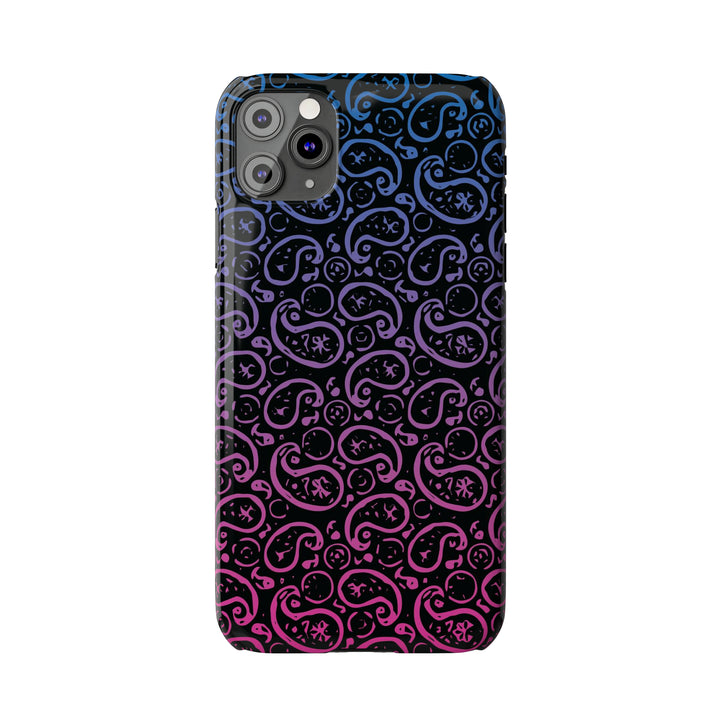 Slim Cute Phone Cases for Iphone - | iPhone 15 Case | iPhone 15 Pro Max Case, Iphone 14 Case, Iphone 14 Pro Max, Iphone 13, Paisley Blue Pink Black - Studio40ParkLane