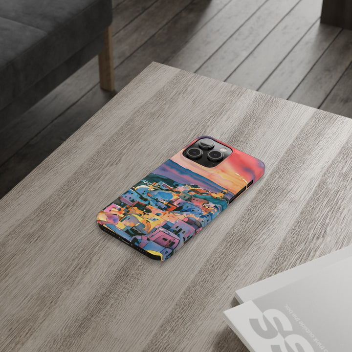 Slim Cute Phone Cases for Iphone | iPhone 15 Case | iPhone 15 Pro Max Case, Iphone 14, Iphone 14 Pro Max, Iphone 13, Colorful Greek House Watercolor - Studio40ParkLane