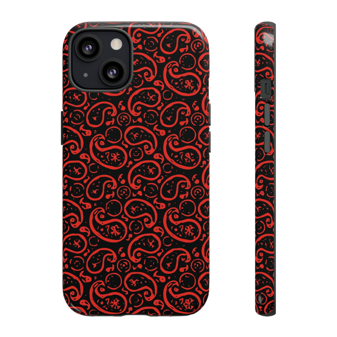 Cute IPhone Case | iPhone 15 Case | iPhone 15 Pro Max Case, Iphone 14 Case, Iphone 14 Pro Max Case IPhone Case for Art Lovers, Paisley Red - Studio40ParkLane