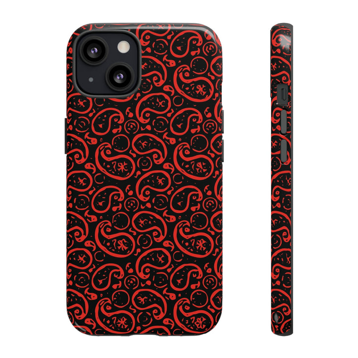 Cute IPhone Case | iPhone 15 Case | iPhone 15 Pro Max Case, Iphone 14 Case, Iphone 14 Pro Max Case IPhone Case for Art Lovers, Paisley Red - Studio40ParkLane
