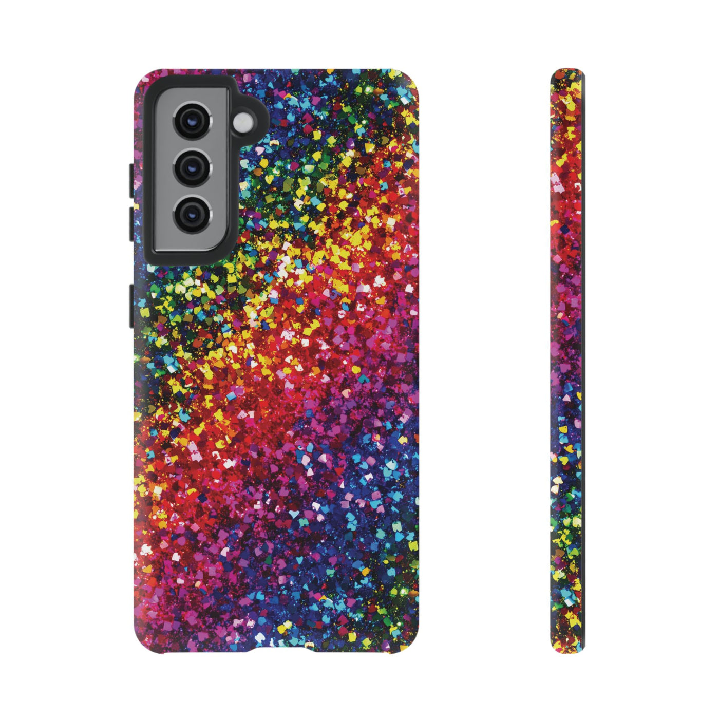 Faux Chic Play on Glitter Effect Cute Phone Case, for IPhone 16 pro Max | Iphone 15, Iphone 14, IPhone 13 Case, 11 8 7, Samsung Galaxy S24, S23, S22, S21, 2 Layer Protection