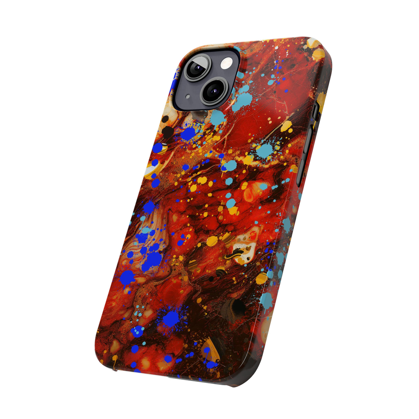 Slim Cute iPhone Cases - | iPhone 15 Case | iPhone 15 Pro Max Case, Iphone 14 Case, Iphone 14 Pro Max, Iphone 13, Fall Marble Paint Splash