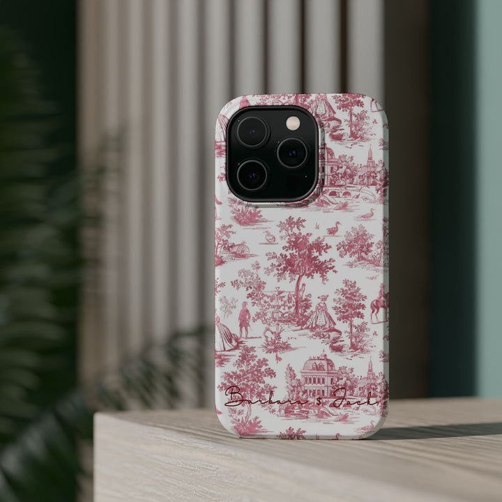 Magsafe French Toile Personalized Initial Custom Gift Cute Phone Cases for Iphone 16 Pro Max | iPhone 15, Pro Max Case, Iphone 14, 13, 12, 11, 10 - Studio40ParkLane