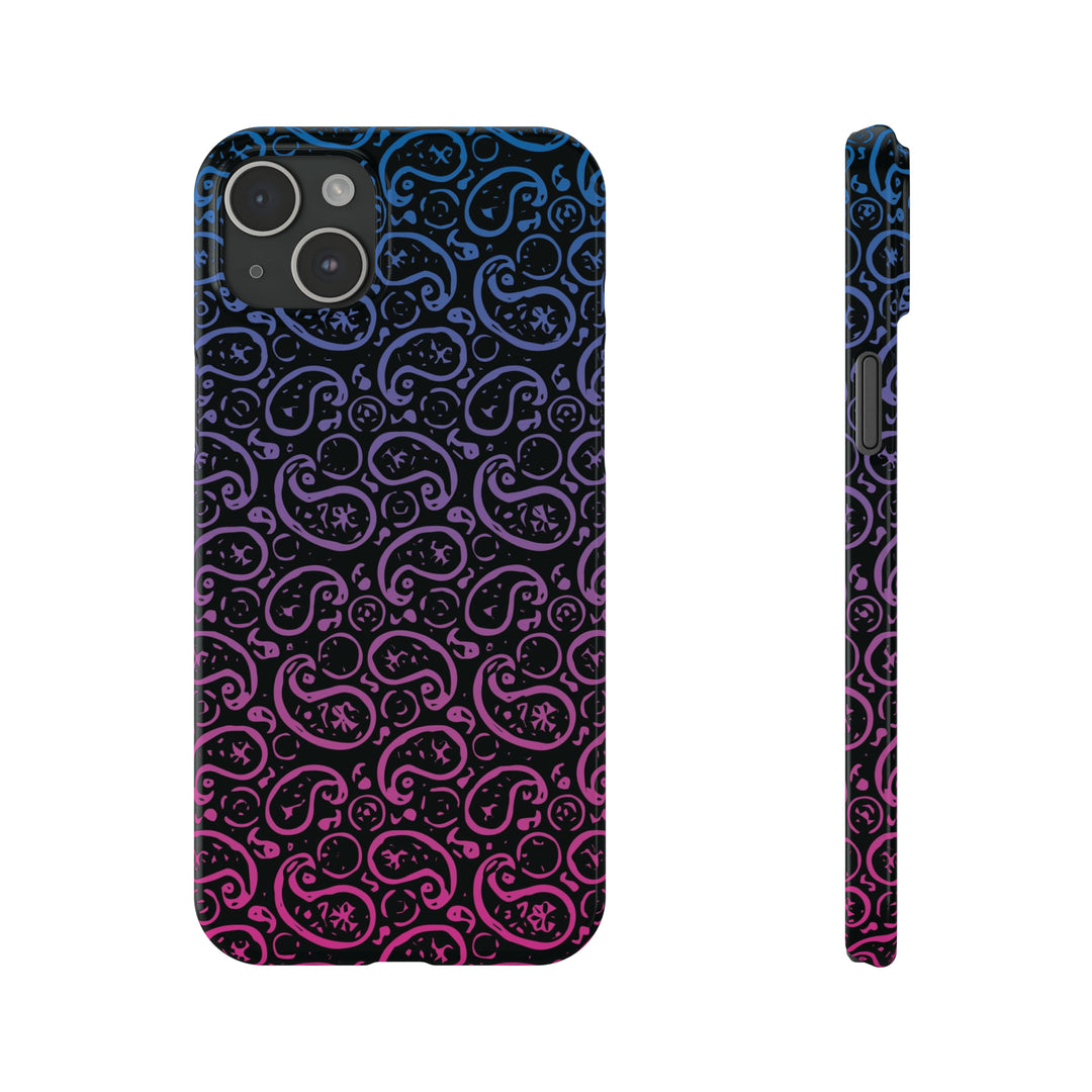 Slim Cute Phone Cases for Iphone - | iPhone 15 Case | iPhone 15 Pro Max Case, Iphone 14 Case, Iphone 14 Pro Max, Iphone 13, Paisley Blue Pink Black - Studio40ParkLane