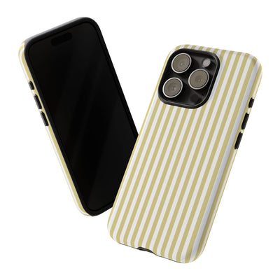 Tough Premium Soft Yellow Stripes Phone Case Gift for Her - For Apple iPhone 16 Pro Max 16e iPhone 15 Pro iPhone Iphone 14 Plus 13 Pro 12 SE XR - Studio40ParkLane