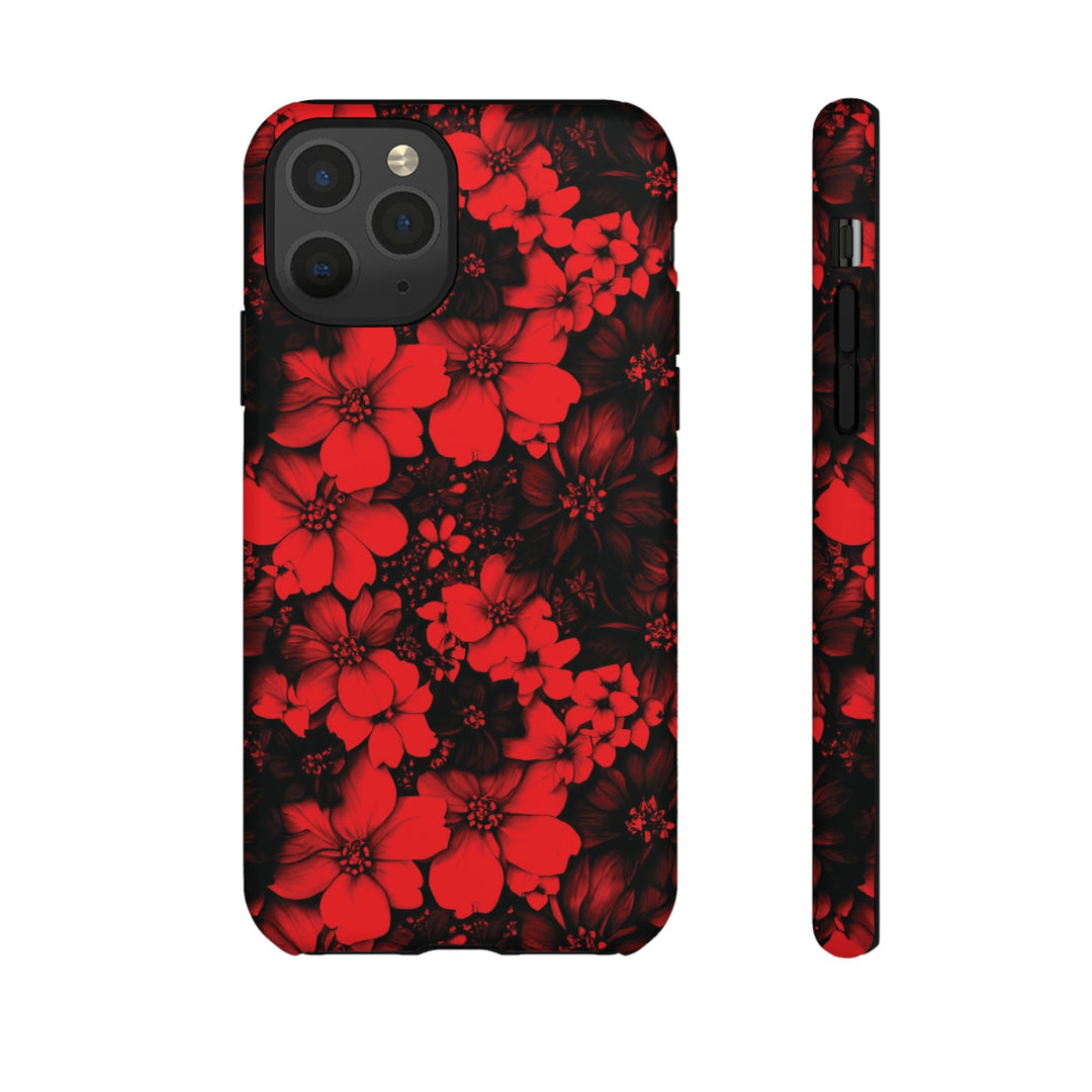Cute IPhone Case | Red Black Flowers, iPhone 15 Case | iPhone 15 Pro Case, Iphone 14 Case, Iphone 14 Pro Max Case, Protective Iphone Case - Studio40ParkLane