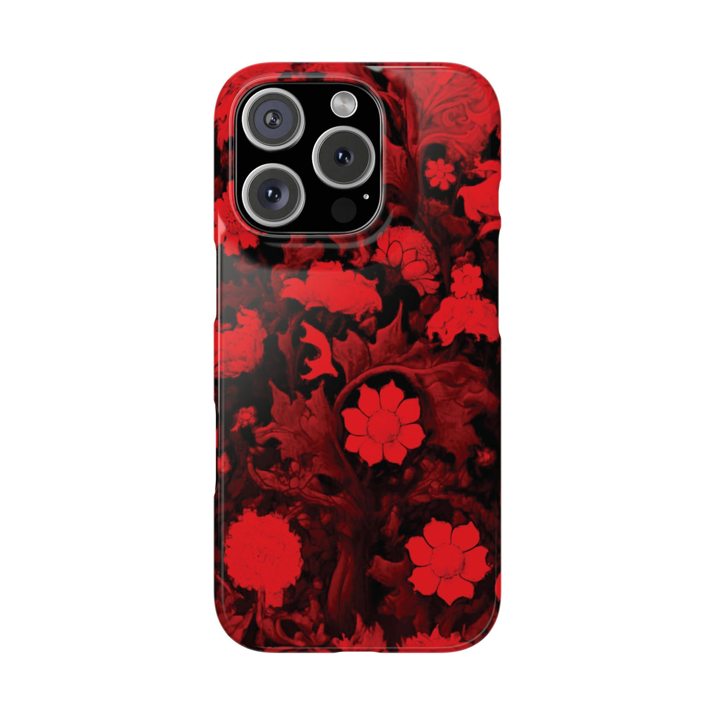 Slim Cute Phone Cases for Iphone - | iPhone 15 Case | iPhone 15 Pro Max Case, Iphone 14 Case, Iphone 14 Pro Max, Iphone 13, Red Flowers