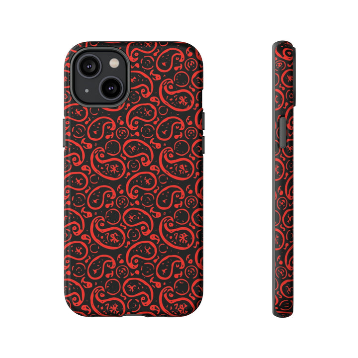 Cute IPhone Case | iPhone 15 Case | iPhone 15 Pro Max Case, Iphone 14 Case, Iphone 14 Pro Max Case IPhone Case for Art Lovers, Paisley Red - Studio40ParkLane