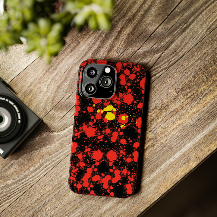 Slim Cute Phone Cases for Iphone - | iPhone 15 Case | iPhone 15 Pro Max Case, Iphone 14 Case, Iphone 14 Pro Max, Iphone 13, Red Yellow Paint Splash - Studio40ParkLane