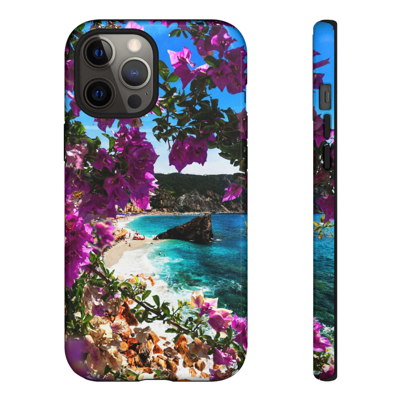 Impact Resistant, Bougainvillea Seaview, Cute Phone Cases for Samsung S24, S23, S22, S21, IPhone 15 pro Iphone 14 pro Iphone 13 IPhone 12 Iphone 11