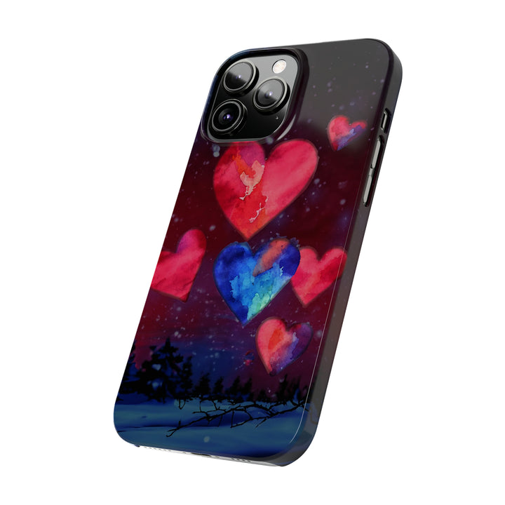 Slim Cute Phone Cases for Iphones - | iPhone 15 Case | iPhone 15 Pro Max Case, Iphone 14 Case, Iphone 14 Pro Max, Iphone 13, Night Sky Hearts Love - Studio40ParkLane