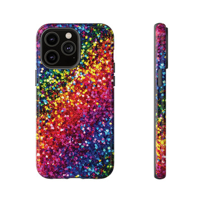 Faux Chic Play on Glitter Effect Cute Phone Case, for IPhone 16 pro Max | Iphone 15, Iphone 14, IPhone 13 Case, 11 8 7, Samsung Galaxy S24, S23, S22, S21, 2 Layer Protection