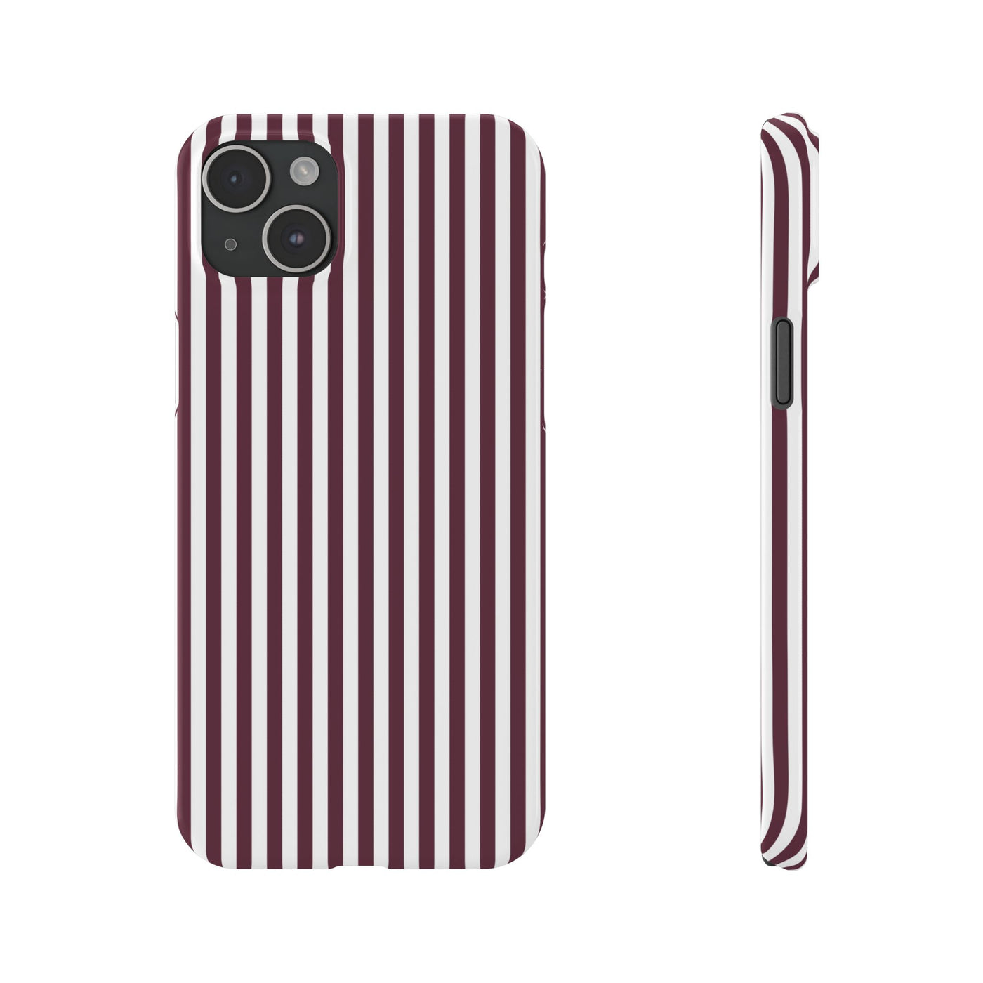 Slim Burgundy Wine Striped Cute Phone Case for Iphone 16 - | iPhone 15 Pro Max Case | iPhone 14 Case Iphone 13 12 11 10 9 8 7 Gift for Her - Studio40ParkLane