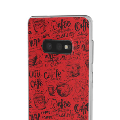 Cute Flexi Samsung Phone Cases, Red Black Coffee Galaxy S23 Phone Case, Samsung S22 Case, Samsung S21 Case, S20 Plus