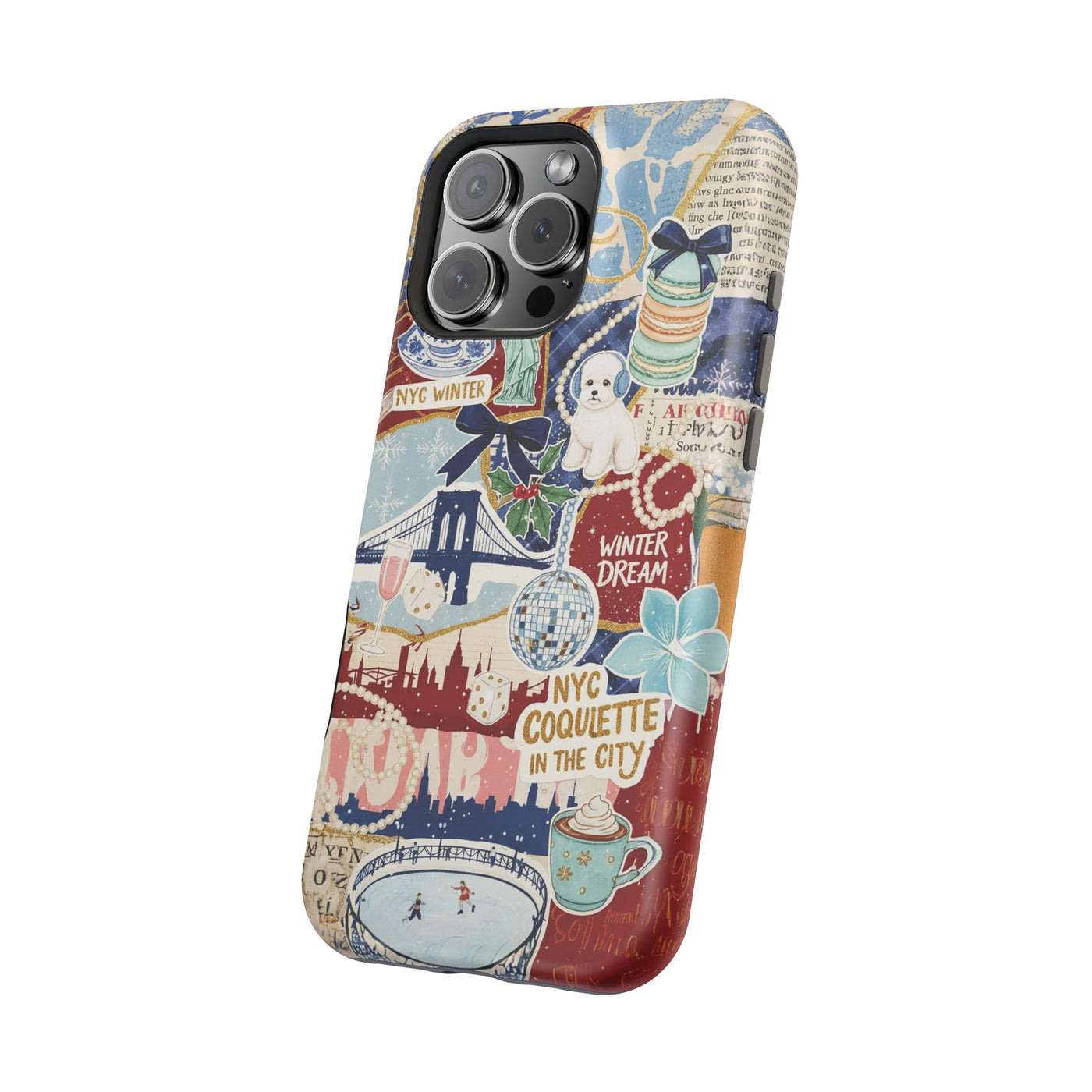 New York Winter Coquette Collage Tough Magsafe Cute Phone Cases for Iphone | iPhone 17 Pro Max Case, Iphone 16, Iphone 15 14 13 12 11 10 9