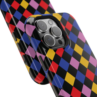 Aesthetic Colorful Checkerboard Tough Magsafe Phone Case - For iPhone 17 Pro Max iPhone 16 Pro iPhone 15 Iphone 14 Plus 13 Pro 12 11 Gift - Studio40ParkLane