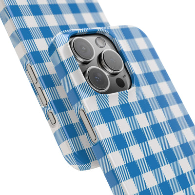 Slim Blue Gingham Gift for Her Cute Phone Cases for Iphone 16 Pro Max | iPhone 15 Case | iPhone 15 Pro Max Case, Iphone 14, 13, 12, 11, 10, 8, 7