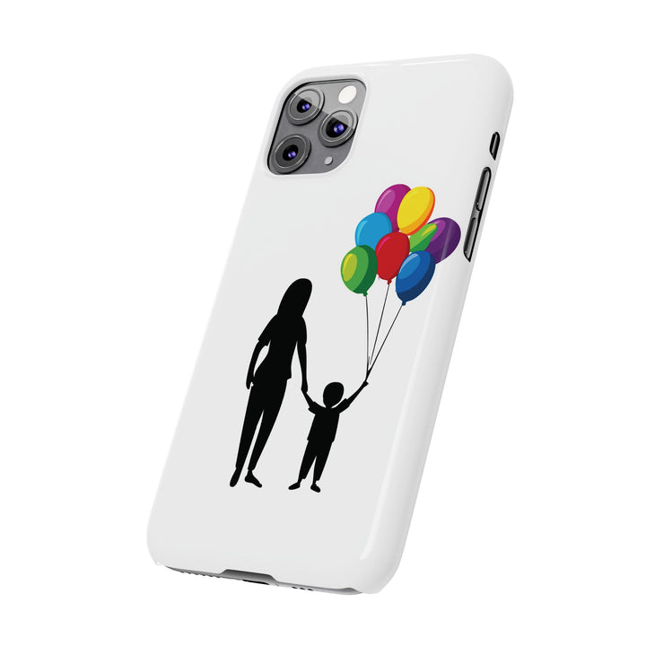 Slim Mother Child Balloons Gift for Her Cute Phone Cases for Iphone 16 Pro Max | iPhone 15 Case | iPhone 15 Pro Max Case, Iphone 14, 13, 12, 11, 10, 8, 7 - Studio40ParkLane