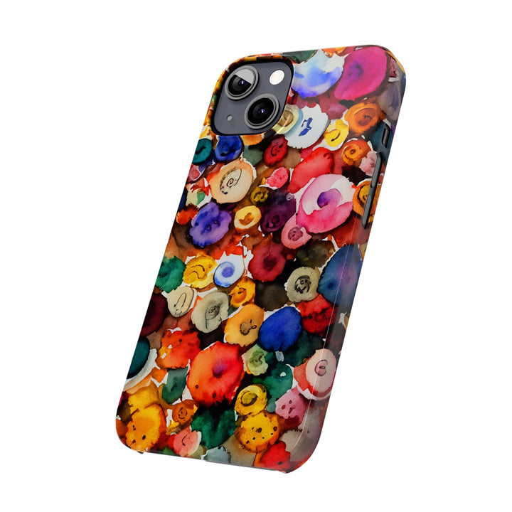 Slim Cute Phone Cases for Iphone | iPhone 15 Case | iPhone 15 Pro Max Case, Iphone 14, Iphone 14 Pro Max, Iphone 13, Colorful Buttons Abstract - Studio40ParkLane