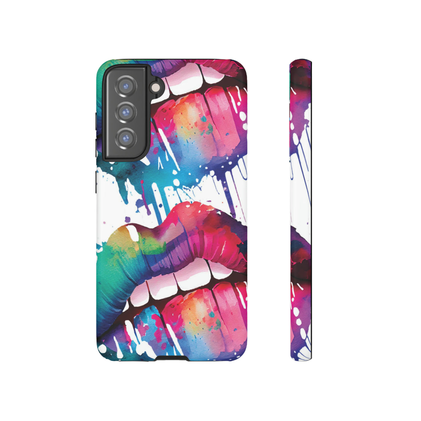 Cute Samsung Phone Case | Aesthetic Samsung Phone Case | Smile Lips Colorful | Galaxy S23, S22, S21, S20 | Luxury Double Layer | Cool