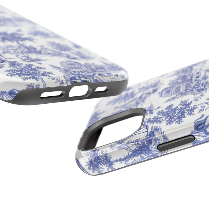 Blue Toile Magnetic Impact-Resistant Cute Phone Case for Iphone 16, iPhone 15 Pro Max Plus 14, 13, 12, 11 Gift for her - Studio40ParkLane