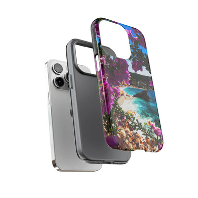 Impact Resistant, Bougainvillea Seaview, Cute Phone Cases for Samsung S24, S23, S22, S21, IPhone 15 pro Iphone 14 pro Iphone 13 IPhone 12 Iphone 11