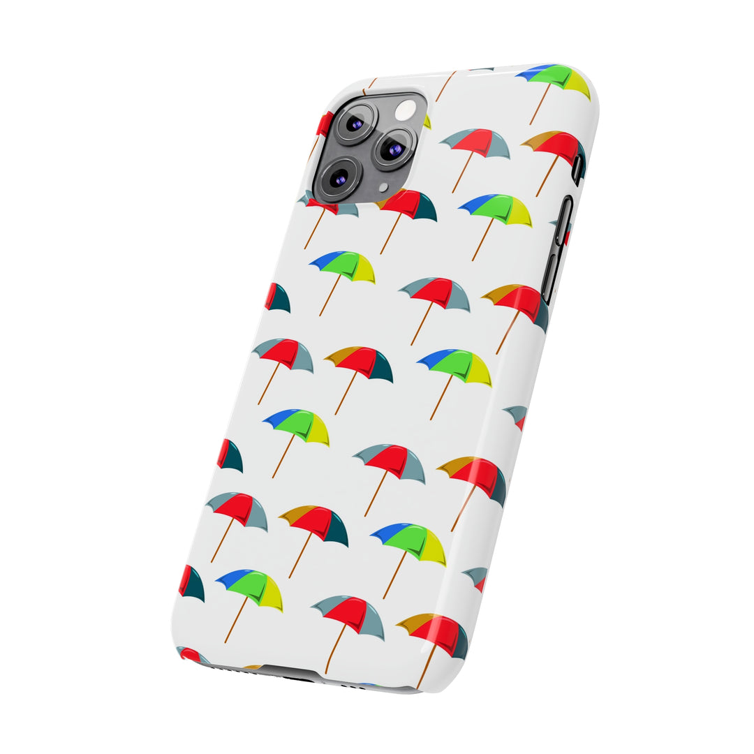 Slim Cute Phone Cases for Iphone - | iPhone 15 Case | iPhone 15 Pro Max Case, Iphone 14 Case, Iphone 14 Pro Max, Iphone 13, Colorful Beach Parasol - Studio40ParkLane